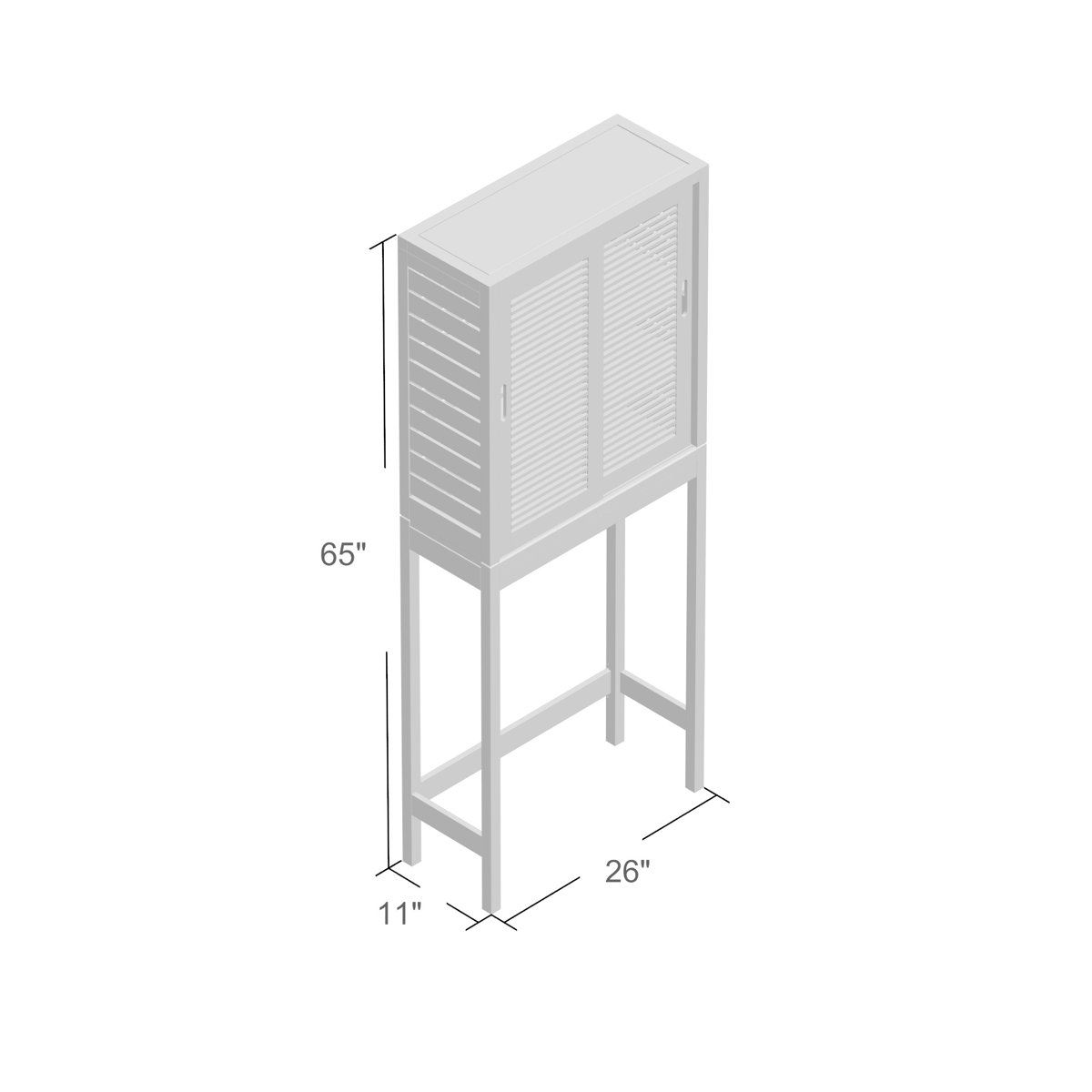 Dotted Line™ Ayden Solid Wood Freestanding OverTheToilet Storage